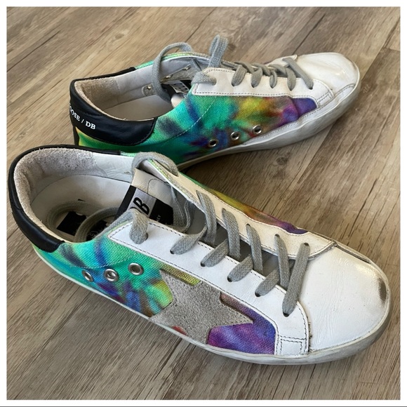 GOLDEN GOOSE SUPERSTAR SNEAKERS TIE DYE Worn 2x EUC - Picture 8 of 13